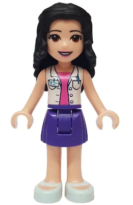 Friends Emma - Dark Purple Skirt, White Blouse with ID Card