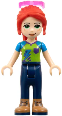 Friends Mia - Dark Blue Trousers, Lime Top, Red Hair, Sunglasses