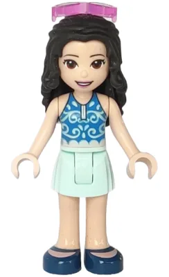 Friends Emma - Light Aqua Skirt, Blue Swimsuit Top, Sunglasses