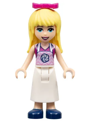 Friends Stephanie - Magenta Top, White Apron with Swirl, Dark Blue Shoes, Bow