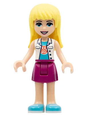 Friends Stephanie - Magenta Skirt, White Top with Paw Print Undershirt