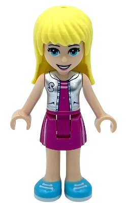 Friends Stephanie - Magenta Skirt and Top with Silver Vest