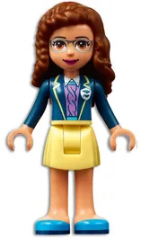 Friends Olivia (Nougat) - Bright Light Yellow Skirt, Dark Blue Jacket, Dark Azure Shoes
