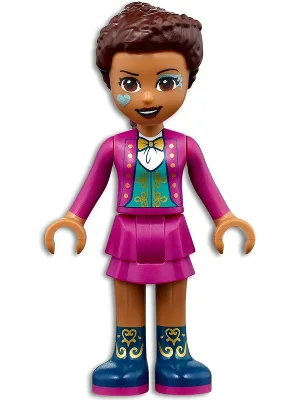 Friends Andrea - Magenta Jacket and Skirt, Dark Blue Boots