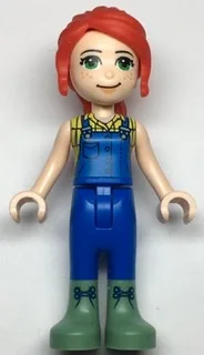 Friends Mia - Blue Overalls, Yellow Blouse and Sand Green Boots