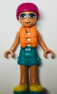 Friends Sebastian - White Tank Top, Dark Turquoise Shorts, Yellow Shoes, Magenta Helmet, Orange Life Jacket