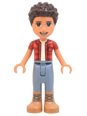 Friends River - Red Checkered Shirt with White Undershirt, Sand Blue Trousers