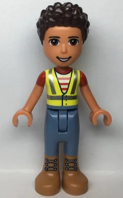 Friends River - Neon Yellow Safety Vest, Sand Blue Trousers with Medium Nougat Boots