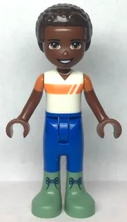 Friends Elijah - White and Orange Shirt, Blue Trousers, Sand Green Boots