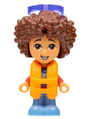 Friends Santiago - Micro Doll, Red and Blue Shirt with Shark, Orange Life Jacket, Trans-Purple Sunglasses