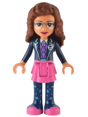 Friends Olivia (Nougat) - Dark Pink Skirt, Dark Blue Leggings, Dark Blue Jacket