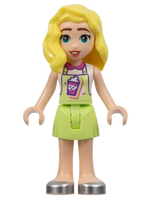 Friends Matilde - Yellowish Green Jumper, Bubble Tea Uniform, Silver Shoes