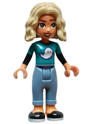 Friends Nova - Dark Turquoise Shirt, Sand Blue Trousers with Cuffs, Black Shoes