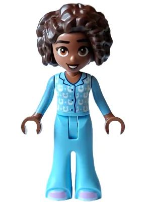Friends Aliya - Bright Light Blue Pajamas with White Horseshoes and Dots, Lavender Shoes