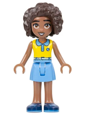 Friends Aliya - Yellow Top, Medium Blue Skirt, Dark Blue Shoes