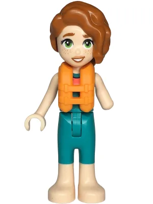 Friends Autumn - Dark Turquoise Wetsuit, Orange Life Jacket, Light Nougat Legs and Feet