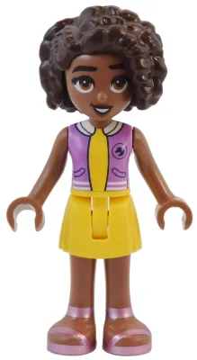 Friends Aliya - Medium Lavender Vest, Yellow Skirt, Metallic Pink Sandals