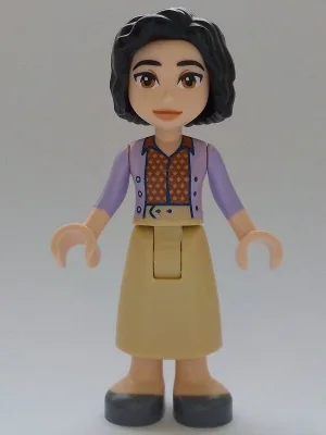 Friends Michelle - Lavender Jacket, Tan Skirt Long, Dark Bluish Gray Shoes