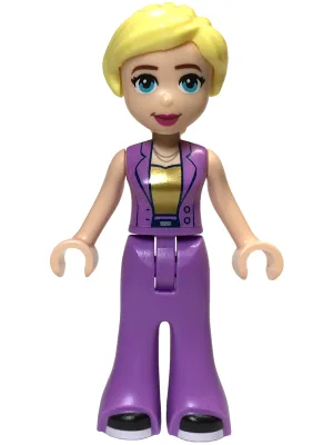 Friends Stephanie (Adult) - Medium Lavender Suit with Gold Shirt, Black Shoes with White Soles