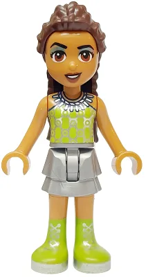 Friends Andrea (Adult) - Flat Silver Skirt, Lime Halter Top and Boots