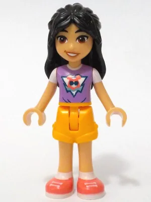 Friends Liann - Medium Lavender Top, Bright Light Orange Shorts, Coral Shoes