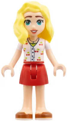 Friends Matilde - White Shirt with Cherries, Red Skirt, Dark Orange Shoes