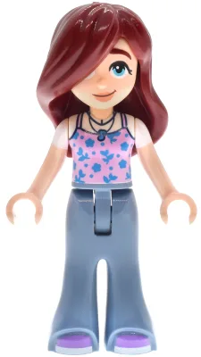 Friends Paisley - Bright Pink Tank Top, Sand Blue Trousers Bell-Bottoms, Medium Lavender Shoes