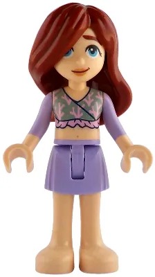 Friends Paisley - Sand Green Top, Lavender Skirt, Bare Feet