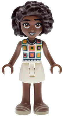 Friends Aliya - White Crochet Top, White Skirt, Tan Sandals