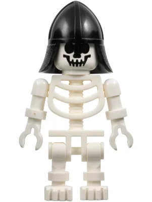 Skelet met standaard schedel, zwarte nekbeschermerhelm