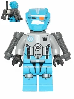 Donkerblauwe robot-sidekick met jetpack