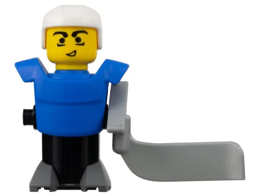 Figurine de joueur de hockey McDonald's Sports - Torse bleu et socle noir (sans autocollants)