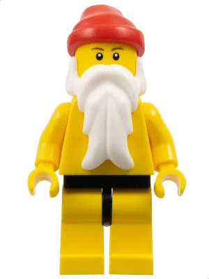 Weihnachtsmann, gelbe Beine mit schwarzen Hüften, gelber Oberkörper