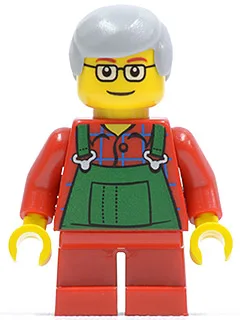 Overalls Farmer Green, Short Red Legs, Glasses (Boy)