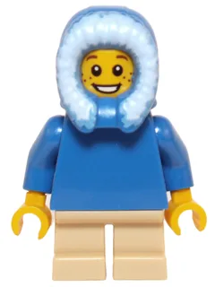 Plain Blue Torso, Tan Short Legs, Blue Hood Fur-lined