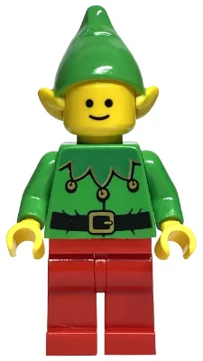 Elf - Green Scalloped Collar with Bells, Red Legs