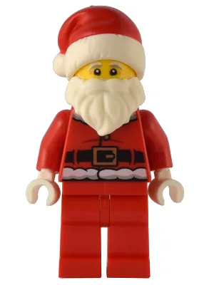 Santa - Fur Lined Jacket with 2 Dark Red Creases on Back, Red Legs