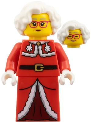 Mevrouw Claus - Rode jas, donkerrode rok met print
