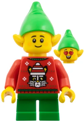 Elf - Rode feesttrui met kat