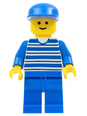 Lignes horizontales bleues - Bras bleus - Jambes bleues, Casquette bleue