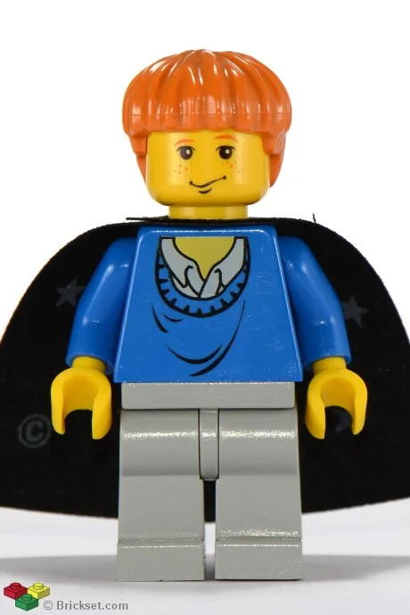 Ron Weasley - Blauwe trui, zwarte cape met sterren