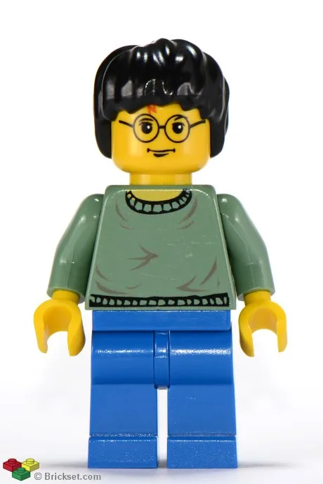 Harry Potter – Sandgrüner Pullover (Oberkörper), blaue Beine