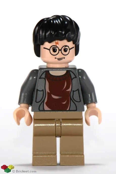 Harry Potter - Dark Bluish Gray Open Shirt Torso, Dark Tan Legs