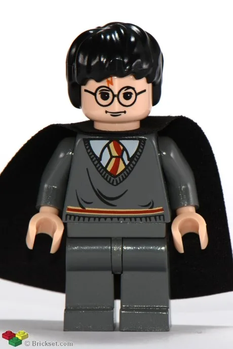Harry Potter - Romp met Gryffindor-strepen, donkerblauwgrijze benen, effen zwarte cape