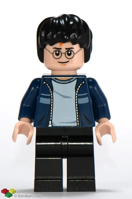 Harry Potter – Dunkelblaue, offene Jacke mit Streifen, schwarze Hosenbeine