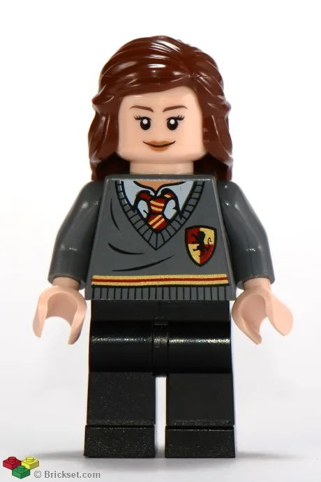 Hermine Granger – Gryffindor-Streifen und Schild am Oberkörper, schwarze Beine