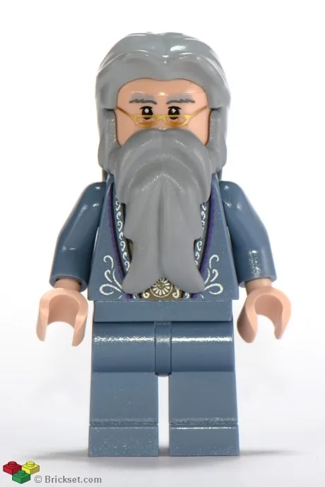 Albus Dumbledore – Sandblaues Outfit mit silberner Stickerei