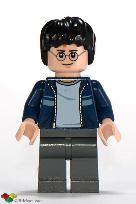 Harry Potter - Veste ouverte bleu foncé à rayures, jambes gris bleu foncé
