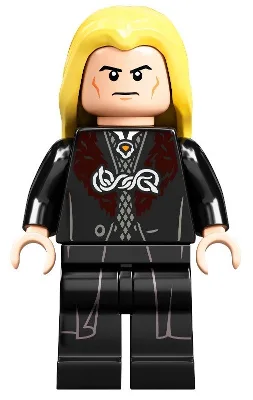 Lucius Malfoy - Black Robe, Bright Light Yellow Hair, Printed Legs