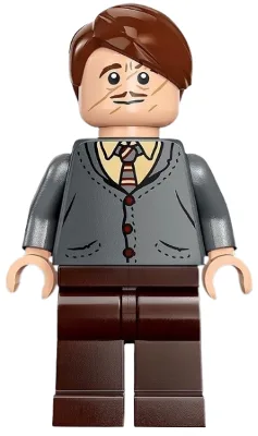 Professor Remus Lupin - Dark Bluish Gray Cardigan, Tan Shirt